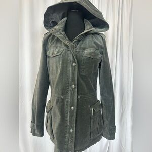 BNCI by Blanc Noir Women’s Grey Suede Hooded Coat - Small